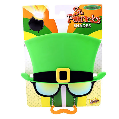Lucky Leprechaun Sunglasses with Mustache | Sun-Staches