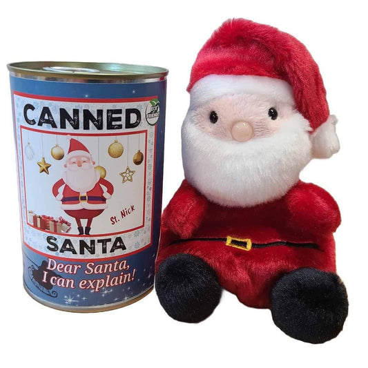 Canned Santa | Plush Jolly St. Nick w/Jokes | Christmas | Pop Top Lid - #CG00114-Pop