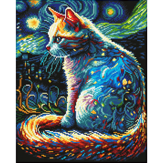 Starry Night Cat - Diamond Dotz