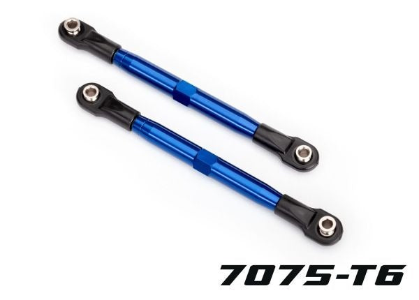 Toe links (TUBES blue-anodized 7075-T6 aluminum stronger than titanium) (87mm) (2)/ rod ends rear (4)/ rod ends front (4)/ aluminum wrench (1)