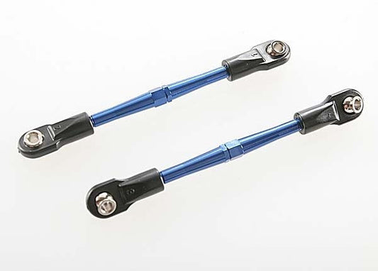 Turnbuckles aluminum (blue-anodized) toe links 59mm (2) (assembled w/ rod ends & hollow balls) (requires 5mm aluminum wrench #5477)