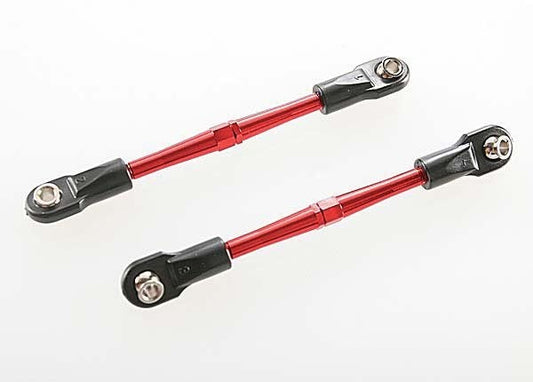 Turnbuckles aluminum (red-anodized) toe links 59mm (2) (assembled with rod ends & hollow balls) (requires 5mm aluminum wrench #5477)