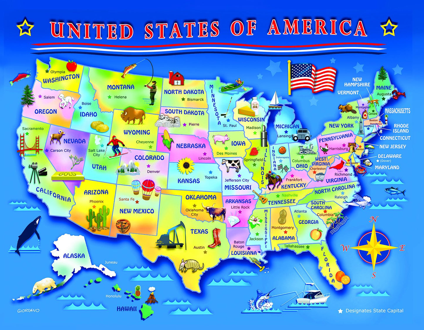 USA Map Springbok (Kids)