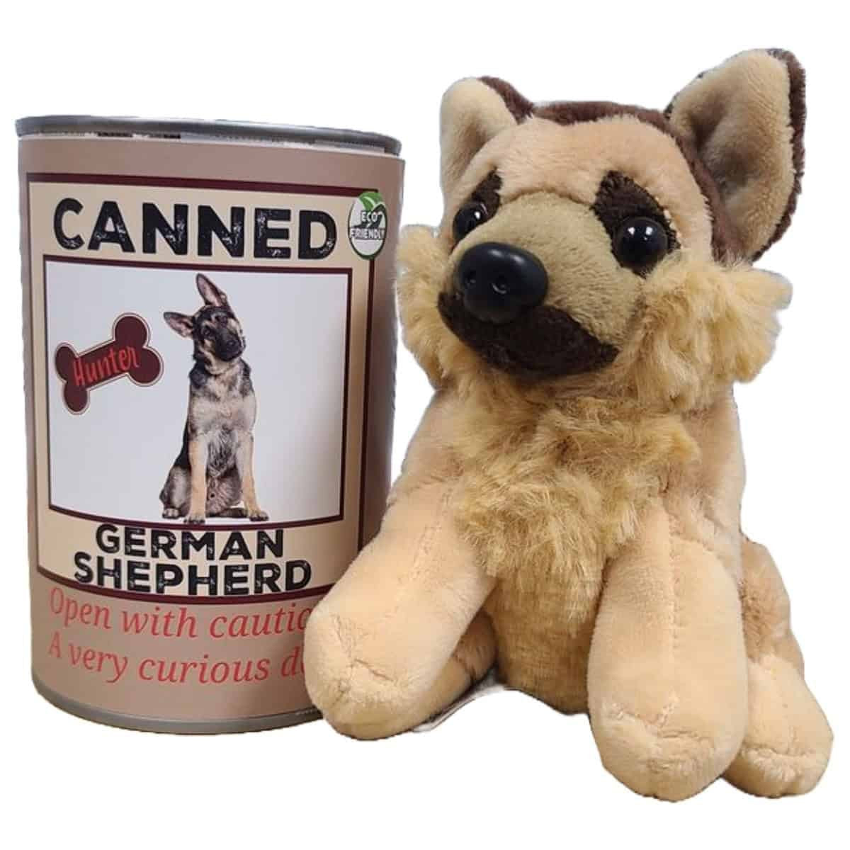 Canned German Shepherd | Stuffed Animal Dog Plush w/Jokes | Pop Top Lid - #CG00030-Pop