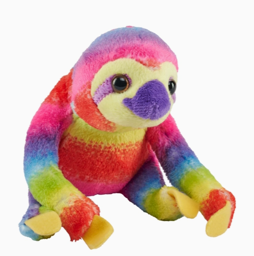Pocketkins-ECO-Rainbow Sloth Stuffed Animal 5"