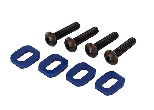 Washers motor mount aluminum (blue-anodized) (4)/ 4x18mm BCS (4)