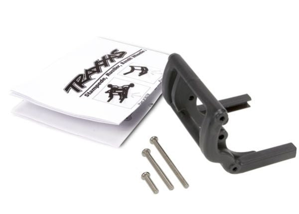 Wheelie bar mount (1)/ hardware (black). Use Part #4974 and 4976 to complete the wheelie bar assembly.