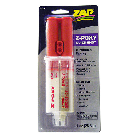 Z-POXY Zap 5 Minute Epoxy Quick Shot Syringe - 1oz  28.4mL