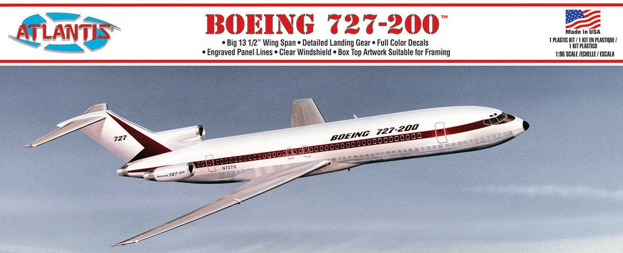 1/96 Scale Boeing 727 Airliner Plastic Model Kit, Boeing Markings
