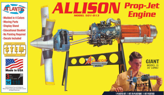 1/10 Allison Model 501-D13 Prop-Jet Engine Plastic Model Kit, Skill Level 3