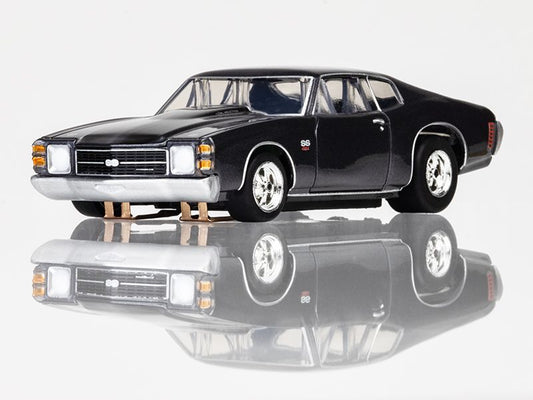 1972 SS454 Dusk Gray Metallic with Black Rally Stripes HO Scale Slot Car