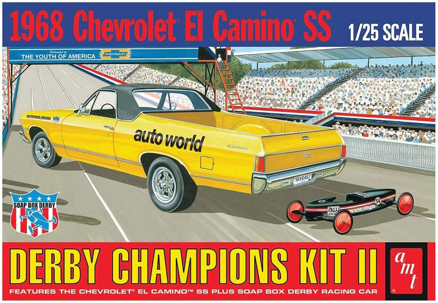 AMT1018 1:25 Scale 1968 El Camino SS with Bonus soap Box Derby Car Model Kit