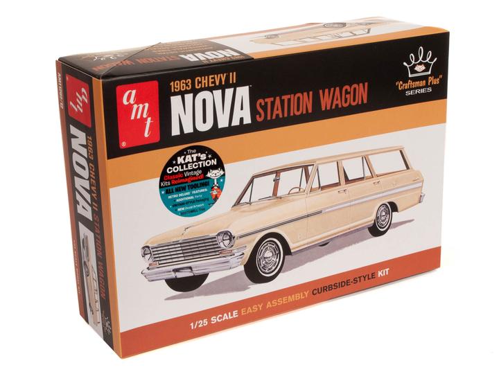 AMT 1963 CHEVY II NOVA STATION WAGON "CRAFTSMAN PLUS SERIES" 1:25 SCALE MODEL KIT