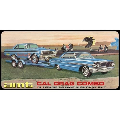 AMT CAL DRAG COMBO 1964 GALAXIE AWB FALCON & TRAILER 1:25 SCALE MODEL KIT