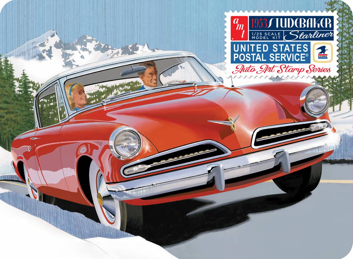 AMT1251 1/25 1953 Studebaker Starliner USPS Collectible Tin