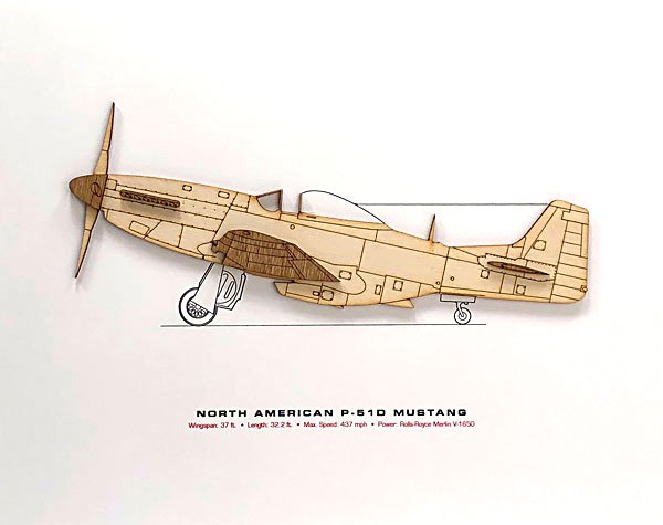North American P-51D Mustang Profile Print