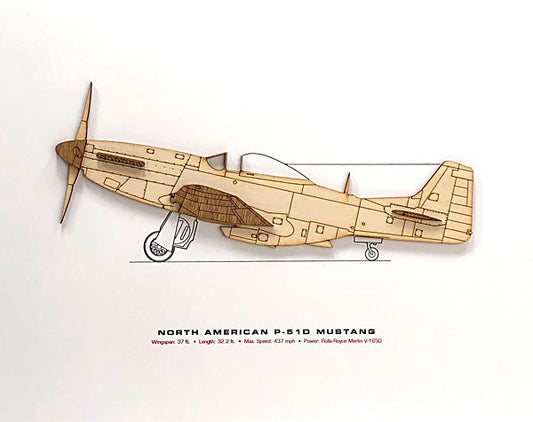 North American P-51D Mustang Profile Print