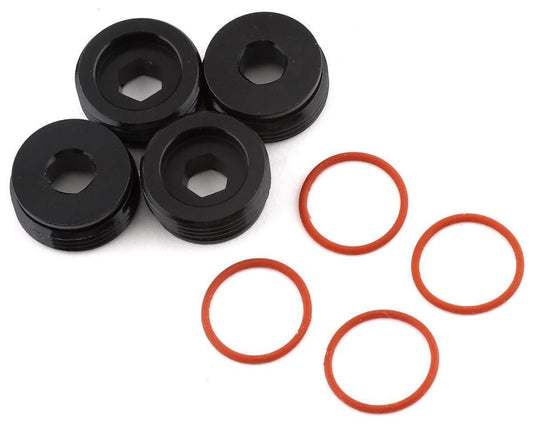 Aluminum Front Hub Nut Black Inc. O-Rings (4)