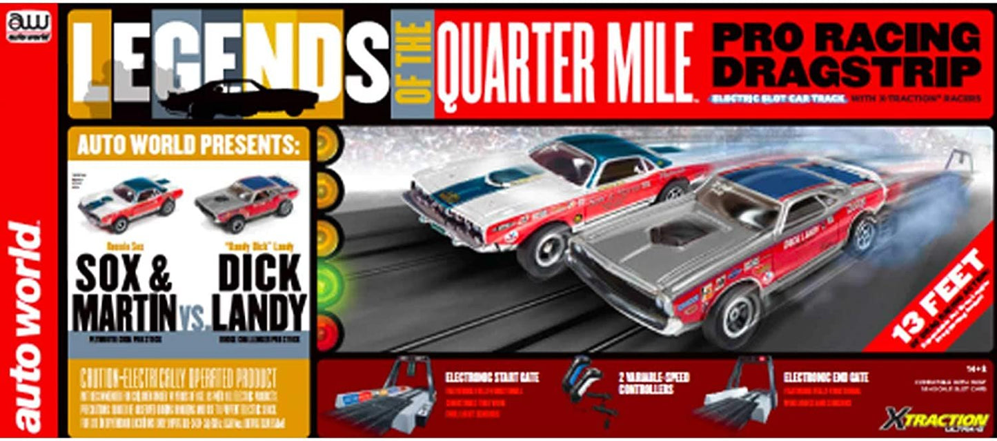 Auto World 13' Legends of The Quarter Mile Drag Slot Race Set