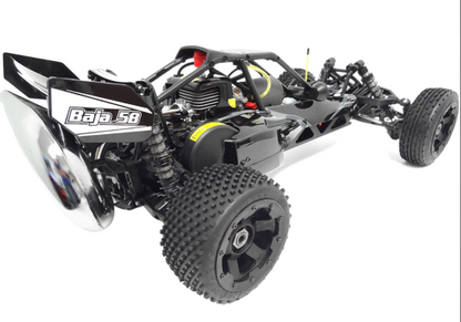 1/5 Rovan 305A Gas Petrol Buggy Ready To Run RTR 30.5cc HPI Baja 5B SS King Motor Compatible with PERFORMANCE PIPE! (Black with Grey Flame)