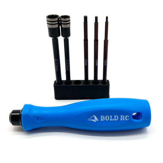 1/10th Tool Set, 1/4 Quick Drive Hex & Nut Driver 5 Piece Set w/Handle