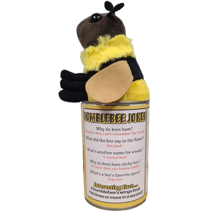 Queenie the Canned Bumblebee - Eco-Friendly Recycled Plush: Pop Top Lid