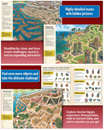 Fox Chapel Publishing - Curious Quest: Time Travel - Seek-and-Find Maze Challenges