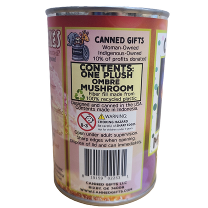 Canned Mushroom - Ombre Rainbow Mushroom Plush Gift w/Jokes: Pop Top Lid