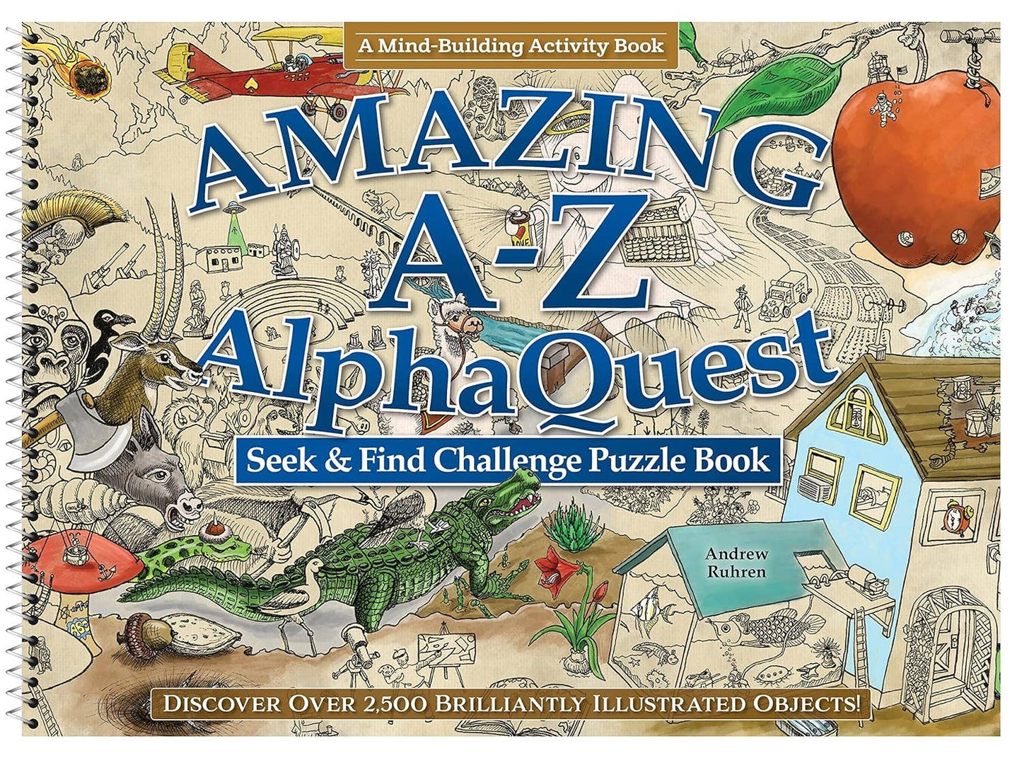 Fox Chapel Publishing - Amazing A-Z AlphaQuest - Seek & Find Challenge Puzzle Book