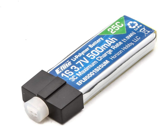 500mAh 1S 3.7V 25C LiPo High Current UMX Connector