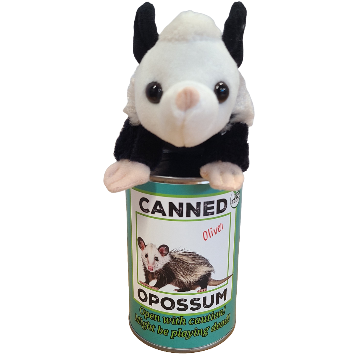 Oliver the Canned Opossum | Stuffed Animal Plush w/Jokes: Pop Top Lid