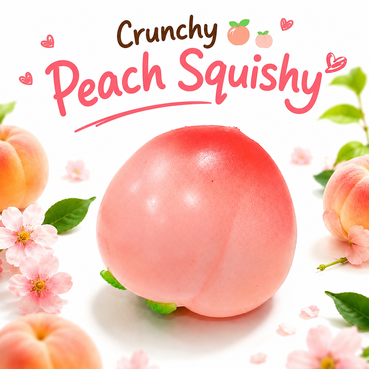 K-Wonderland - Peach Crunch Squishy – Soft & Stretchy ASMR Fidget