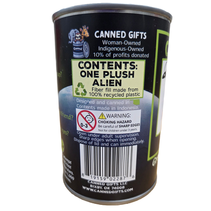 Canned Alien | Stuffed Plush | Funny Jokes Extraterrestrial: Pop Top Lid