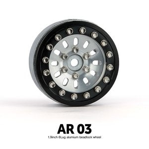 AR03 1.9" 6 Lug Aluminum Beadlock Wheels (2)