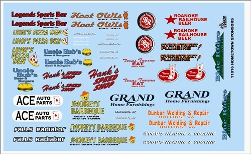 Hometown Sponsors Decal Sheet