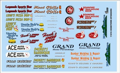 Hometown Sponsors Decal Sheet