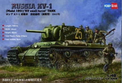 BB84810 Russian KV-1 Model Tank 1941 with Small Turret. Photo etch parts and decals for Russian Army.