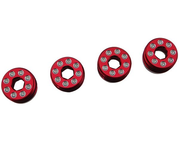 Aluminum Delrin Cap Hub Nut Red: Arrma 1/8