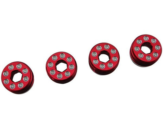 Aluminum Delrin Cap Hub Nut Red: Arrma 1/8