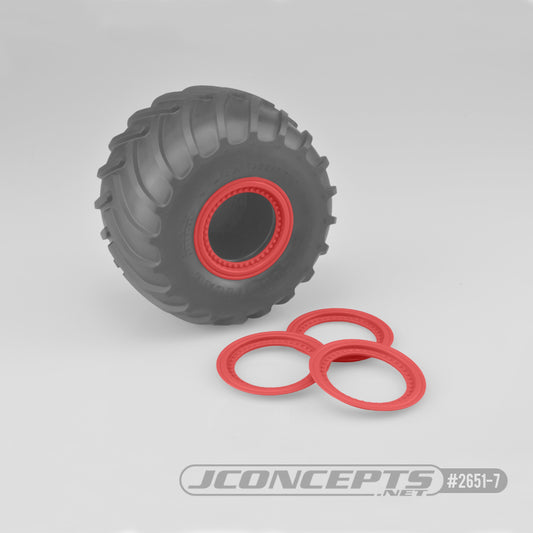 Tribute Wheel Mock Beadlock Rings-glue-on(4pc)Red