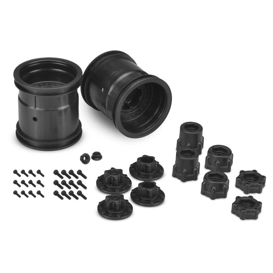 Midwest 2.2 MT 12mm Hex Wheel w/Adaptor Black (2)