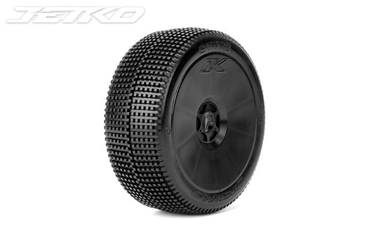 Sting 1/8 Buggy Tires Mounted on Black Dish Rims, Medium