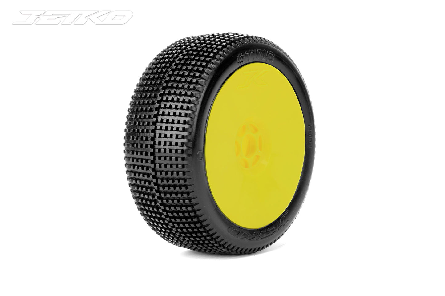 Sting 1/8 Buggy Tires Mounted on Yellow Dish Rims, Super