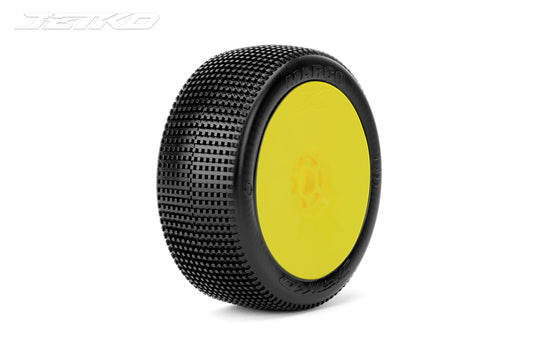 Sting 1/8 Buggy Tires Mounted on Yellow Dish Rims, Ultra
