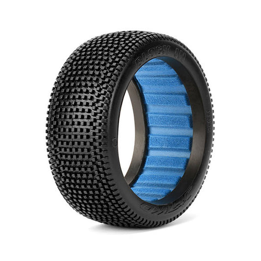 Block In 1/8 Buggy Tires, Ultra Soft with Inserts (Blue