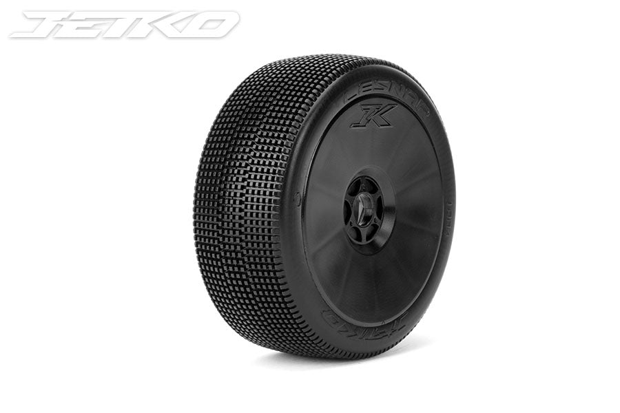 Lesnar 1/8 Buggy Tires Mounted on Black Dish Rims, Ultra Soft