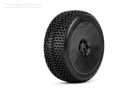 Dirt Slinger 1/8 Buggy Tires Mounted on Black Dish Rims,