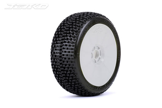 Dirt Slinger 1/8 Buggy Tires Mounted on White Dish Rims,