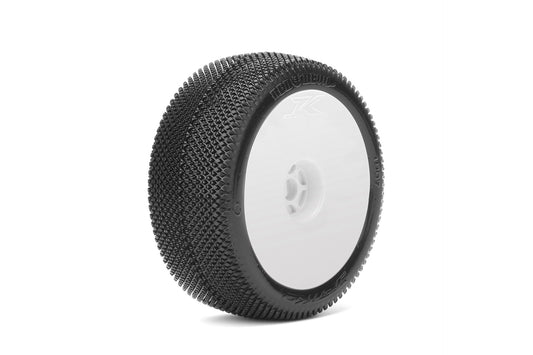 Red Devil 1/8 Buggy Tires Mounted on White Dish Rims,
