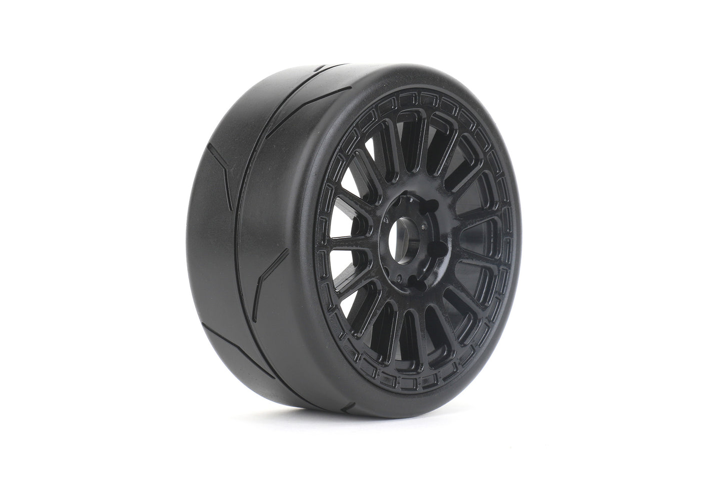 1/8 GT Quicker Racing Tires Mounted on Black Radial Rims,